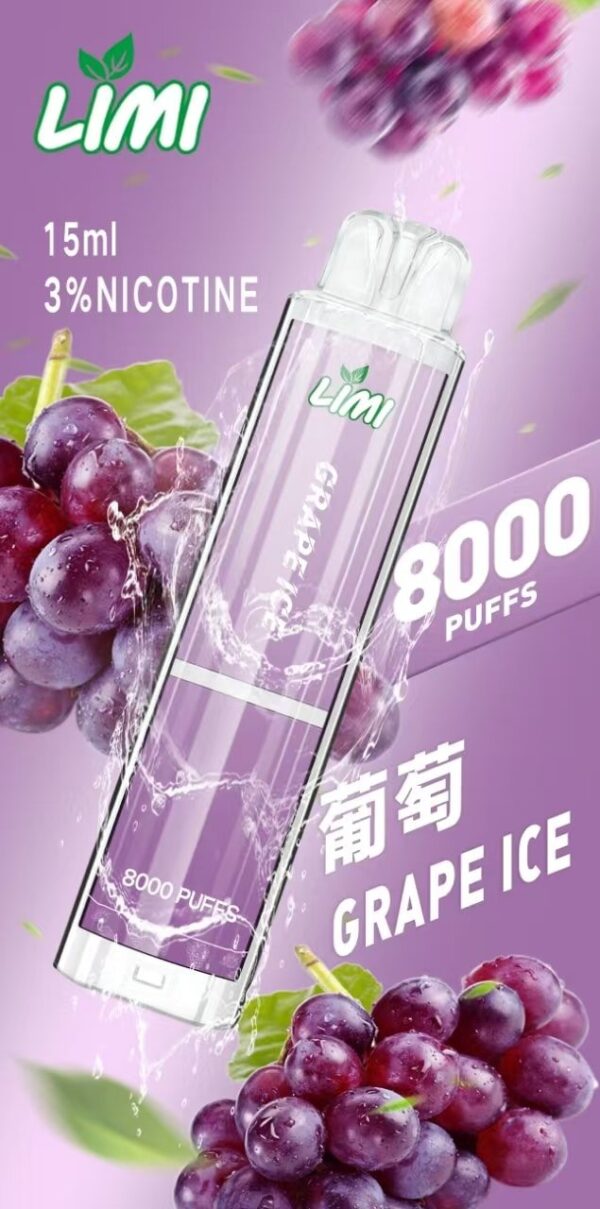LIMI 8000 PUFFS 發光拋棄式電子煙 台灣電子煙批發